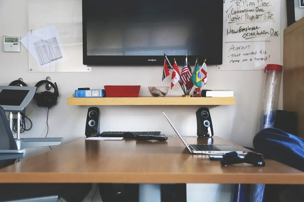 Organized gaming desk setup